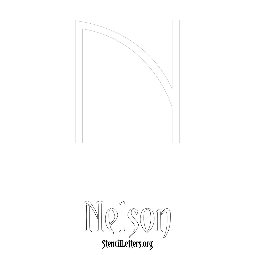 Nelson printable name initial stencil in Simple Elegant Lettering