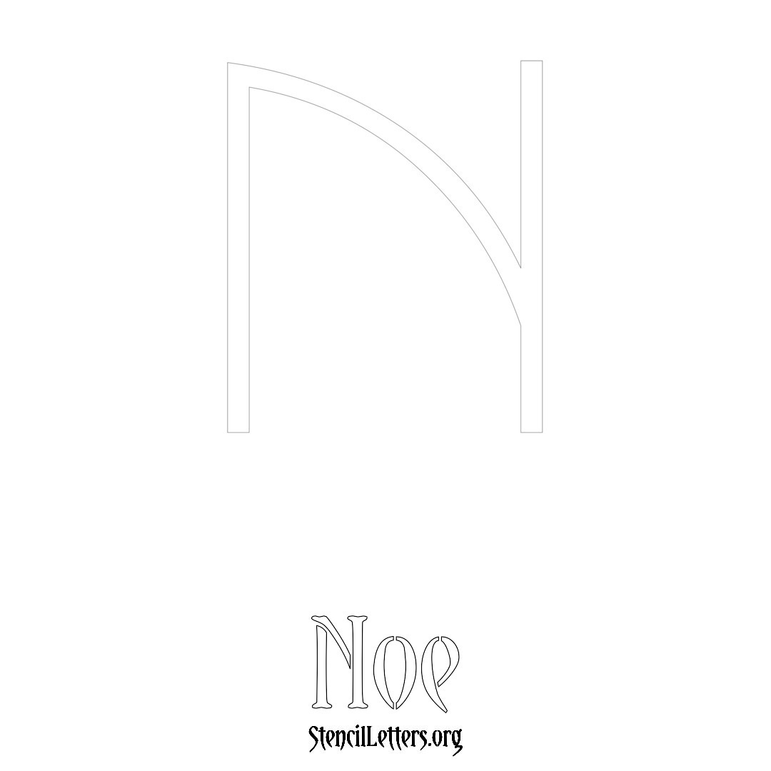 Noe printable name initial stencil in Simple Elegant Lettering