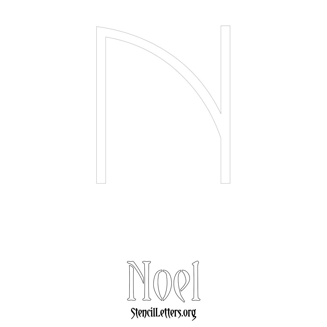 Noel printable name initial stencil in Simple Elegant Lettering