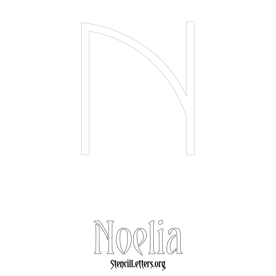 Noelia printable name initial stencil in Simple Elegant Lettering