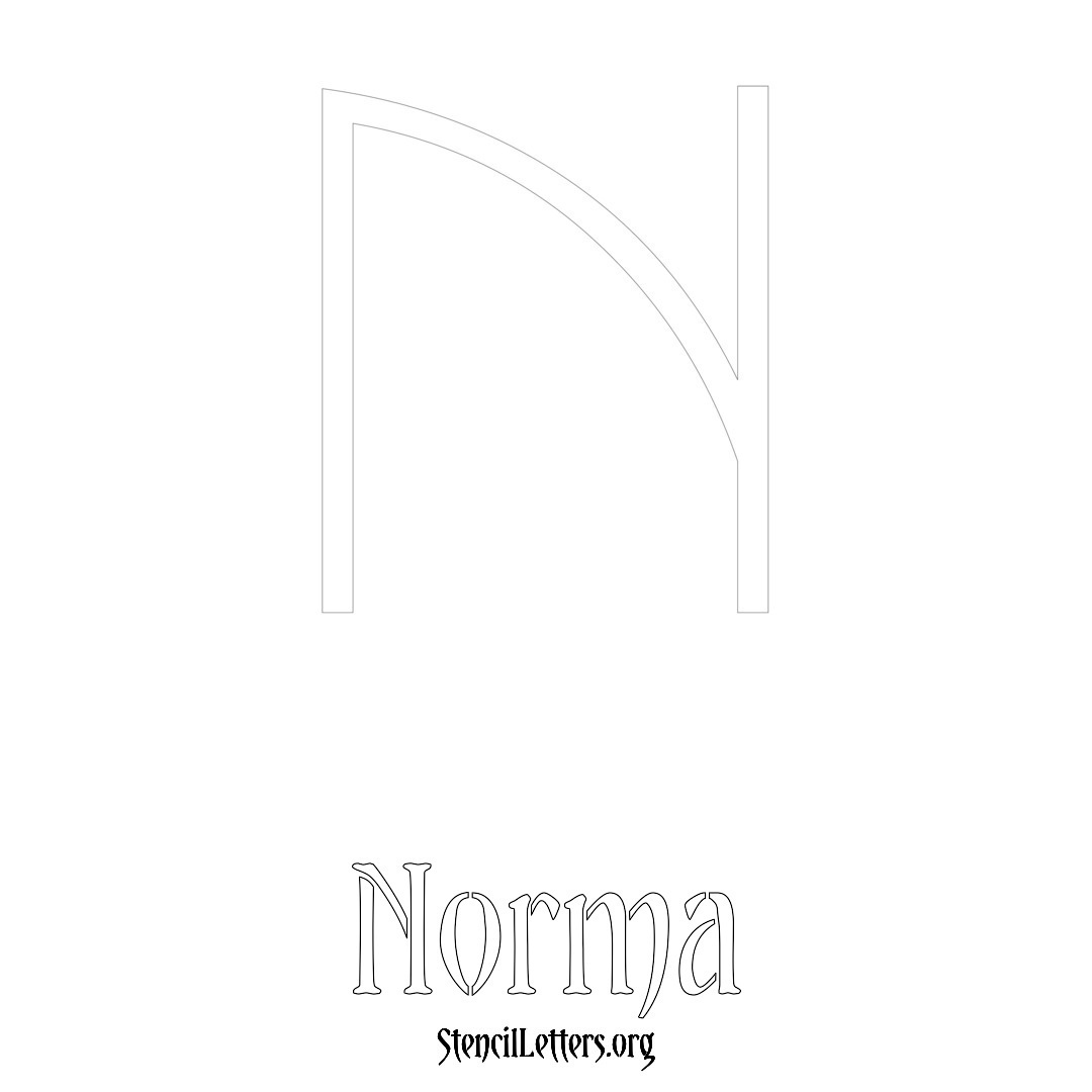 Norma printable name initial stencil in Simple Elegant Lettering