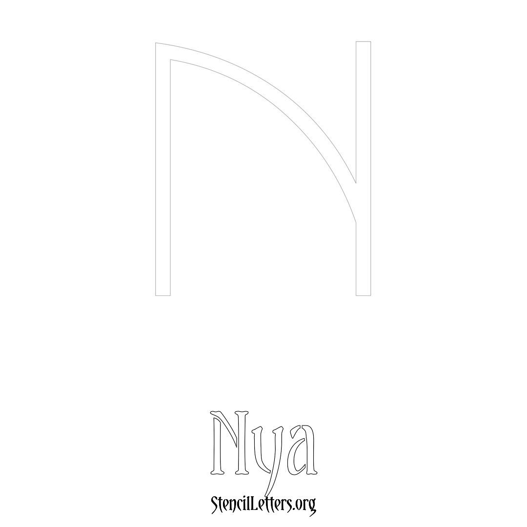 Nya printable name initial stencil in Simple Elegant Lettering