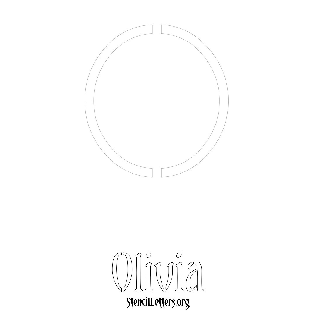 Olivia printable name initial stencil in Simple Elegant Lettering