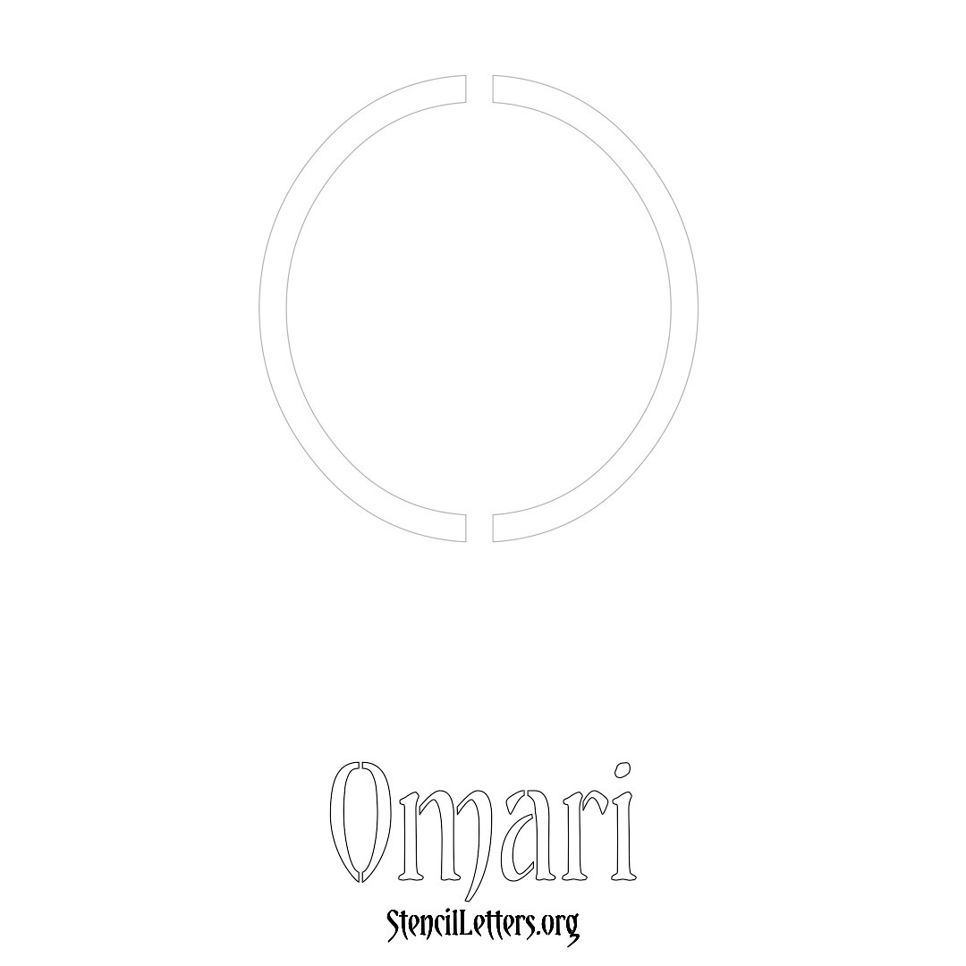 Omari printable name initial stencil in Simple Elegant Lettering