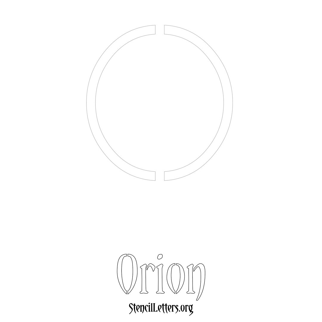 Orion printable name initial stencil in Simple Elegant Lettering