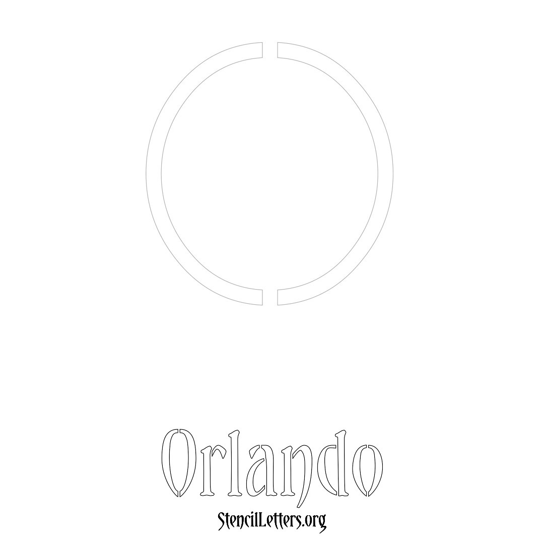 Orlando printable name initial stencil in Simple Elegant Lettering