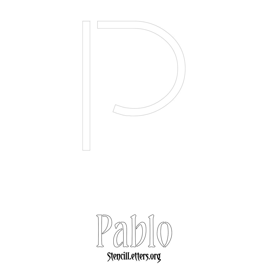 Pablo printable name initial stencil in Simple Elegant Lettering