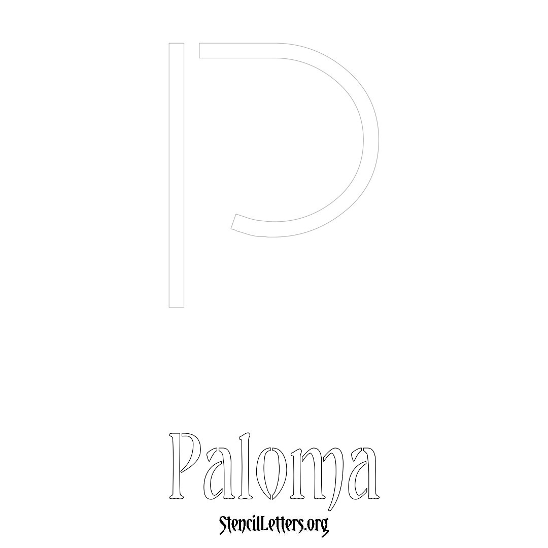 Paloma printable name initial stencil in Simple Elegant Lettering