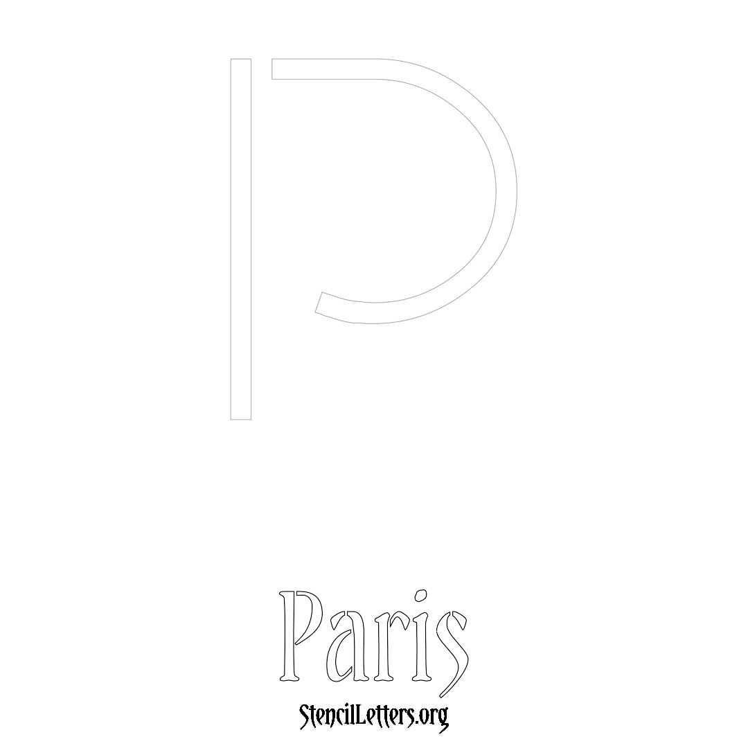 Paris printable name initial stencil in Simple Elegant Lettering