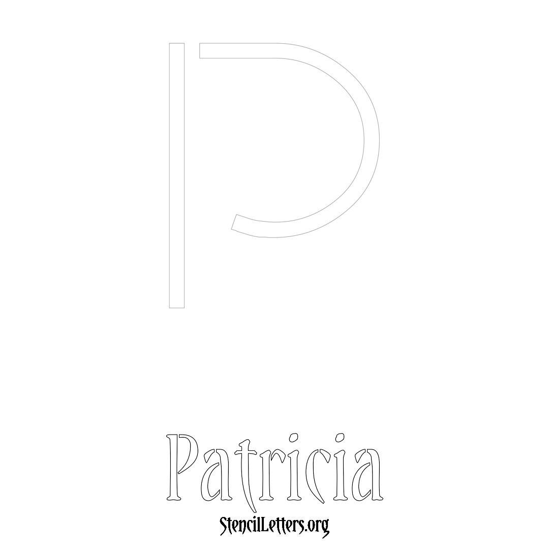 Patricia printable name initial stencil in Simple Elegant Lettering