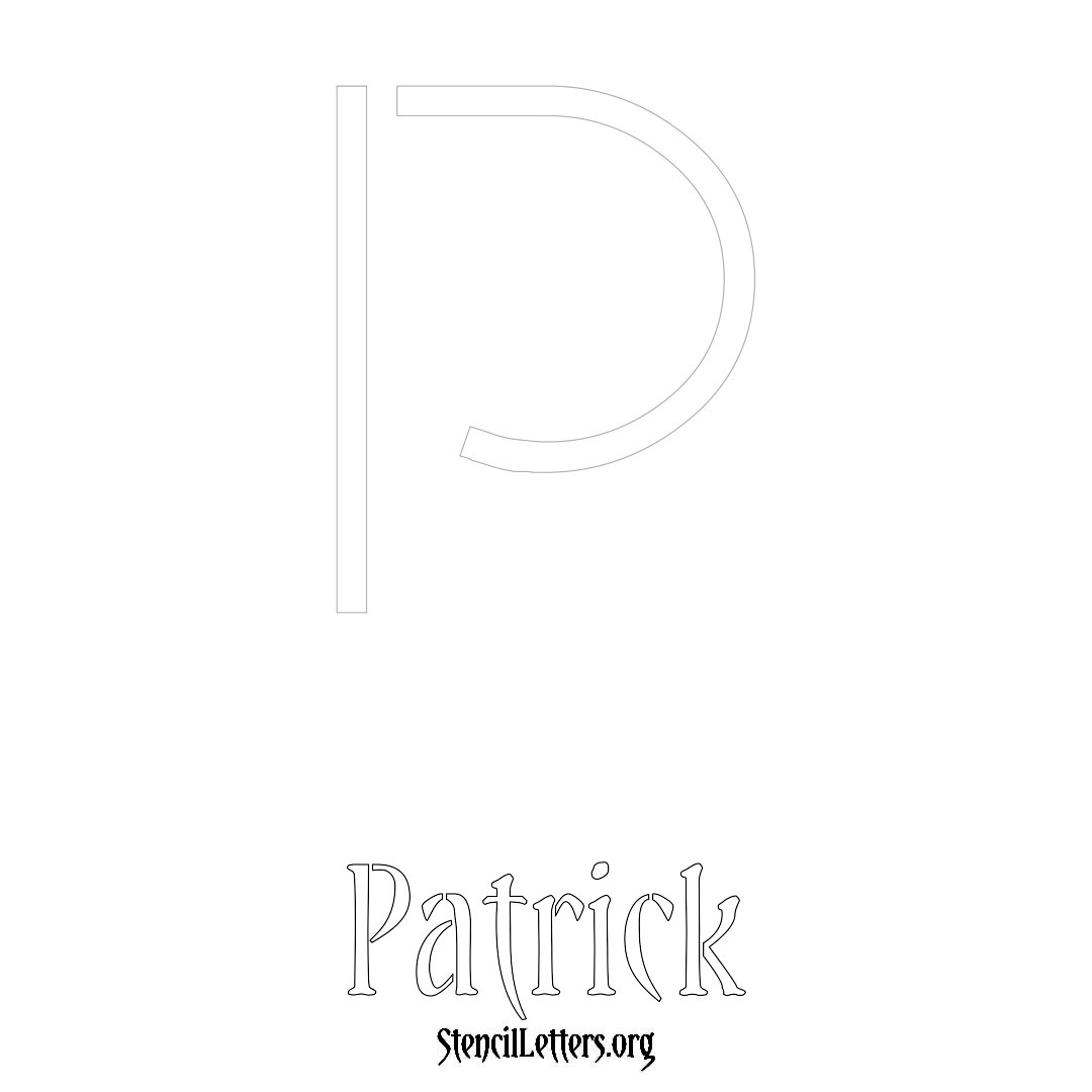 Patrick printable name initial stencil in Simple Elegant Lettering