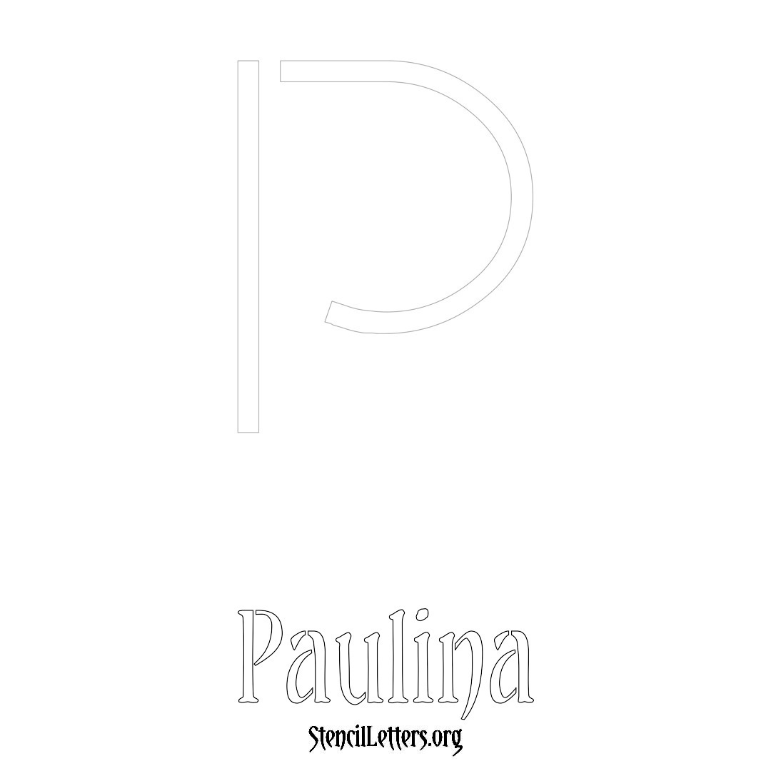 Paulina printable name initial stencil in Simple Elegant Lettering