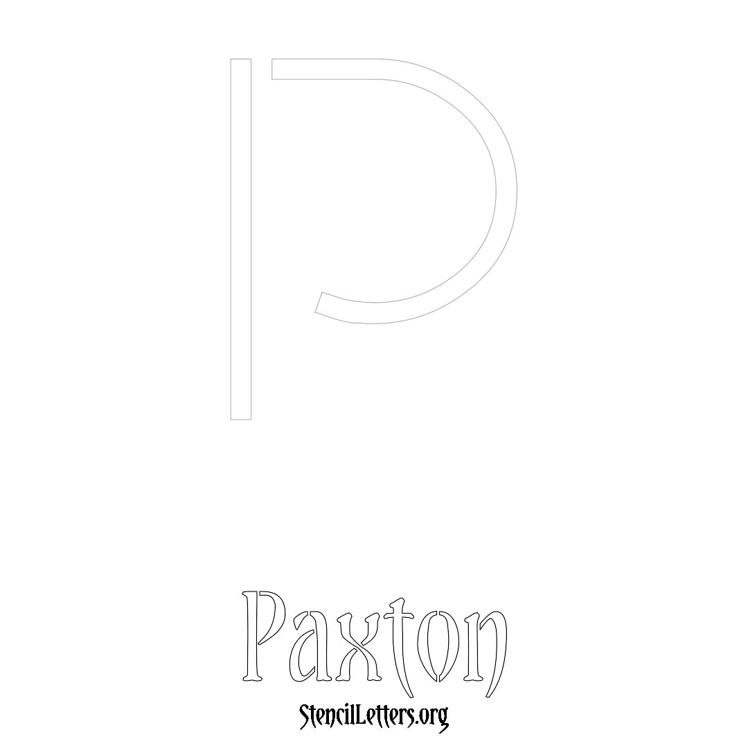 Paxton printable name initial stencil in Simple Elegant Lettering