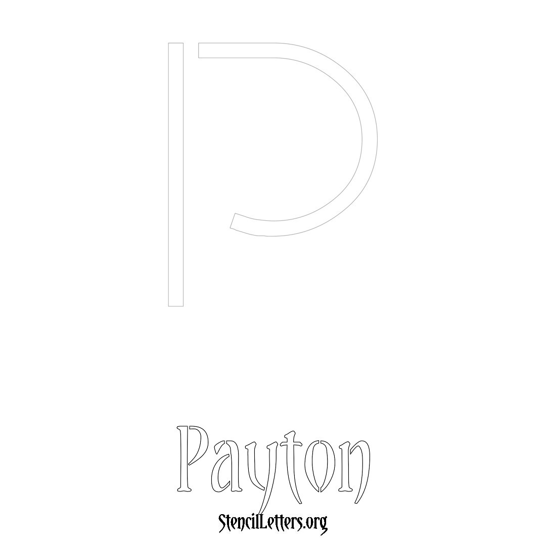 Payton printable name initial stencil in Simple Elegant Lettering