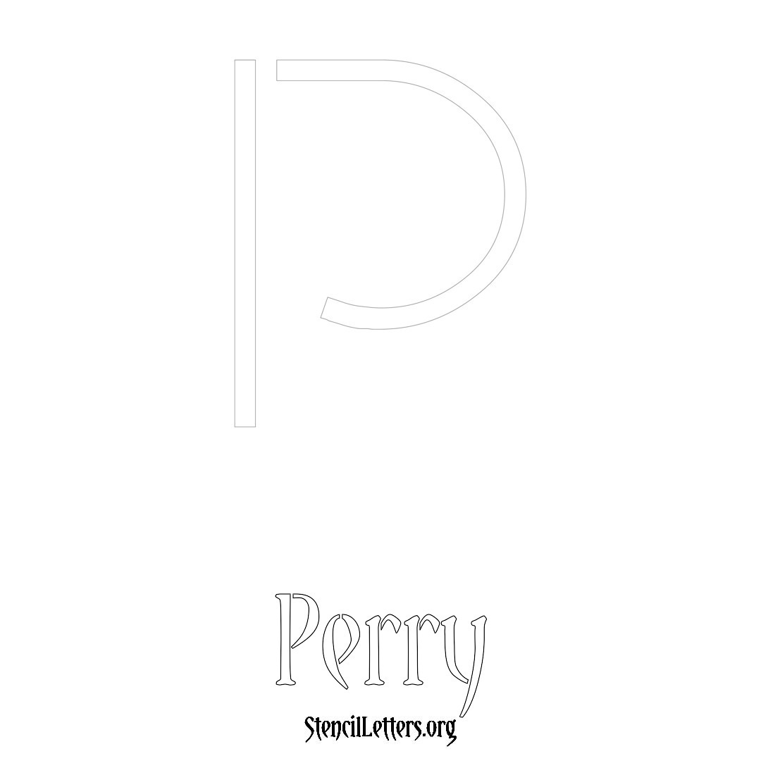 Perry printable name initial stencil in Simple Elegant Lettering