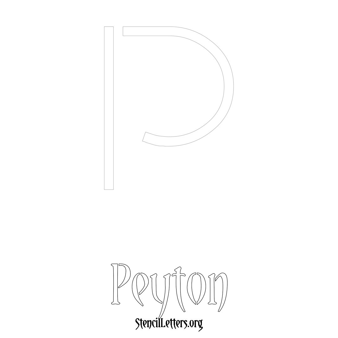 Peyton printable name initial stencil in Simple Elegant Lettering