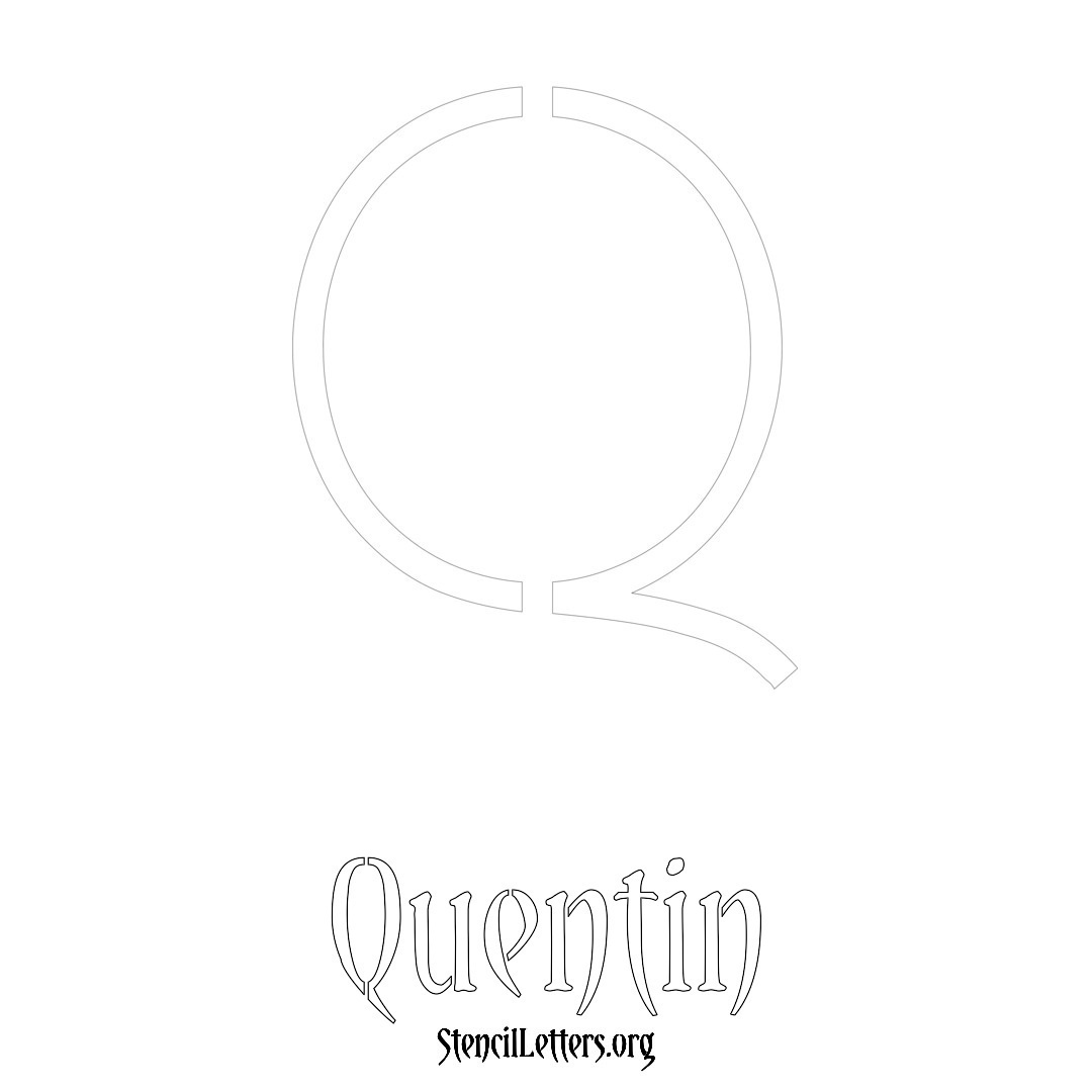 Quentin printable name initial stencil in Simple Elegant Lettering