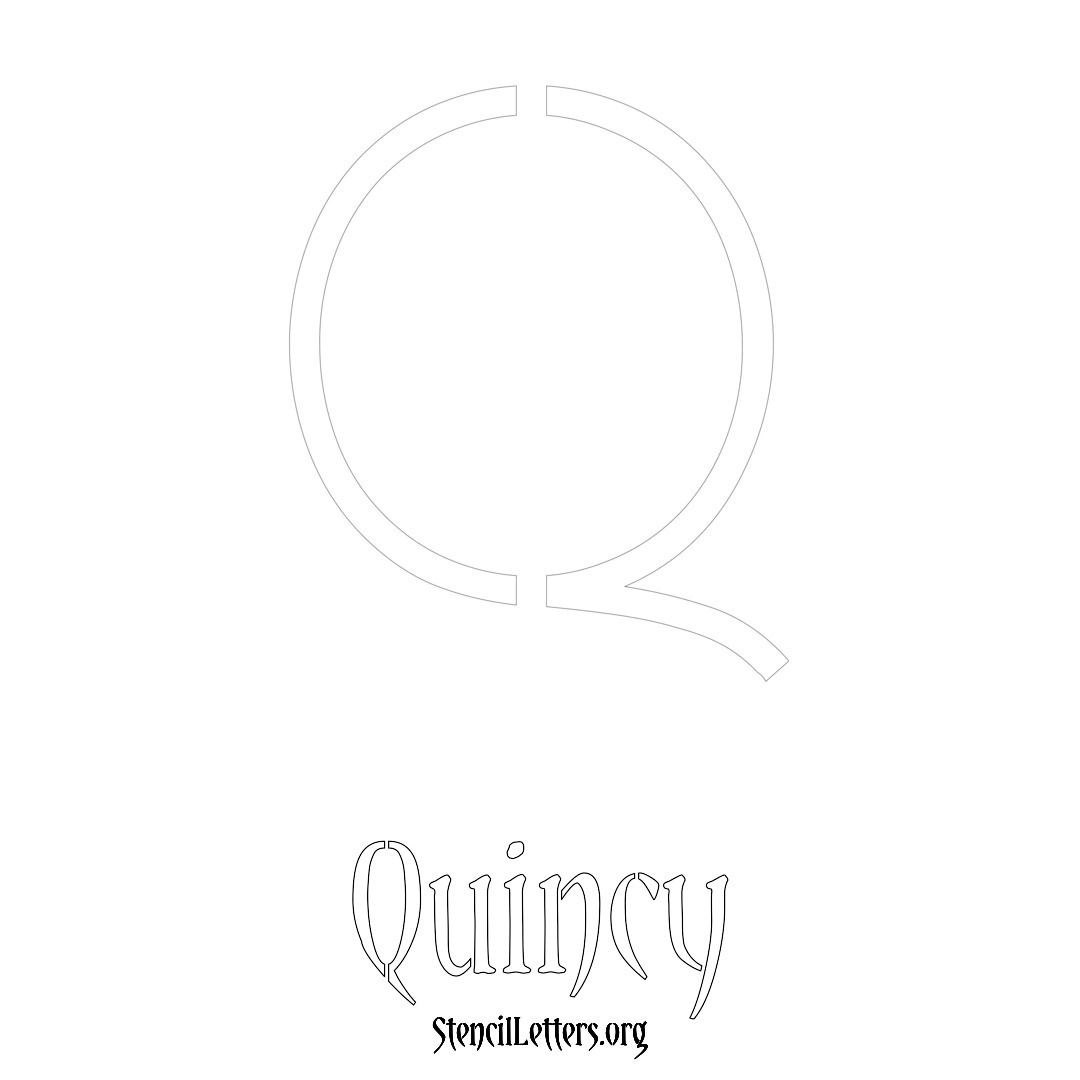Quincy printable name initial stencil in Simple Elegant Lettering