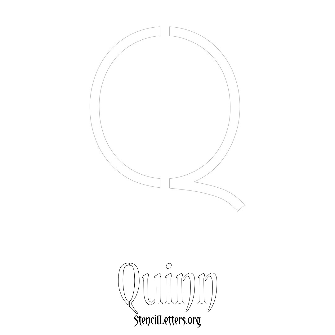 Quinn printable name initial stencil in Simple Elegant Lettering