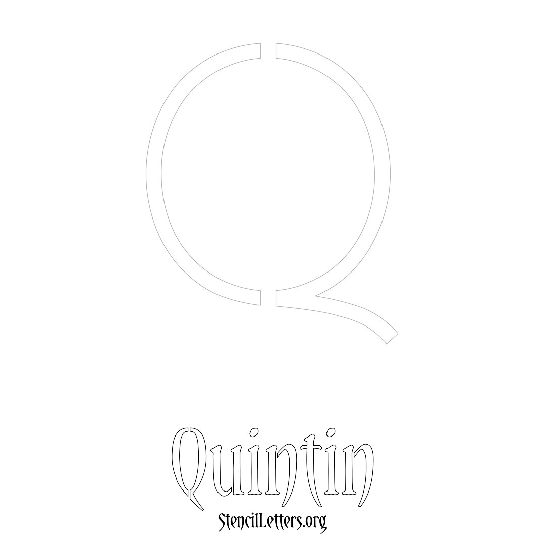 Quintin printable name initial stencil in Simple Elegant Lettering