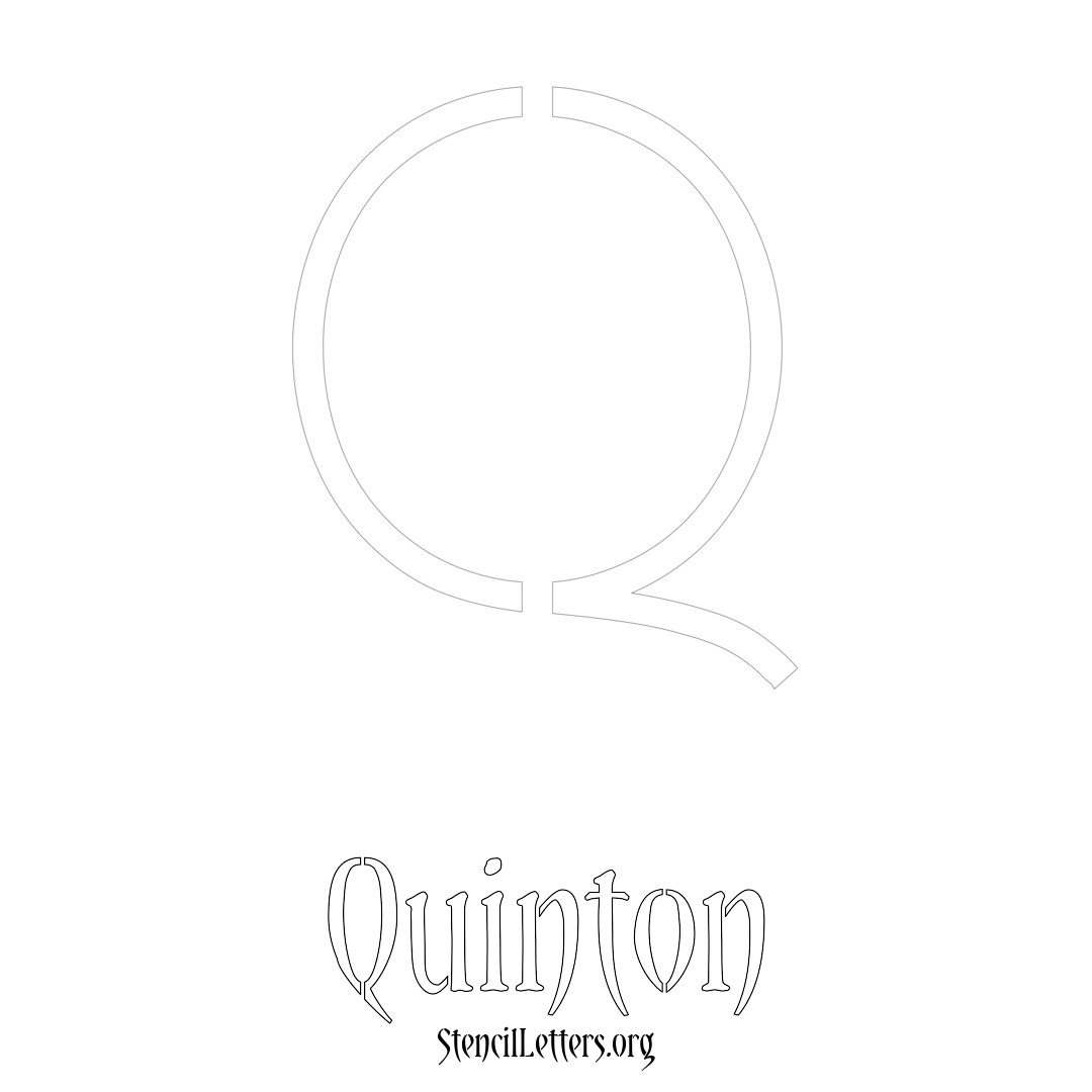 Quinton printable name initial stencil in Simple Elegant Lettering