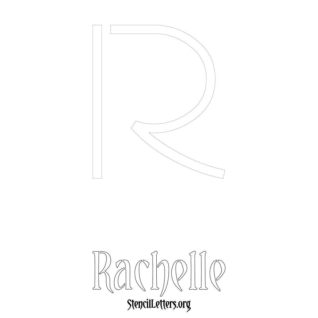 Rachelle printable name initial stencil in Simple Elegant Lettering