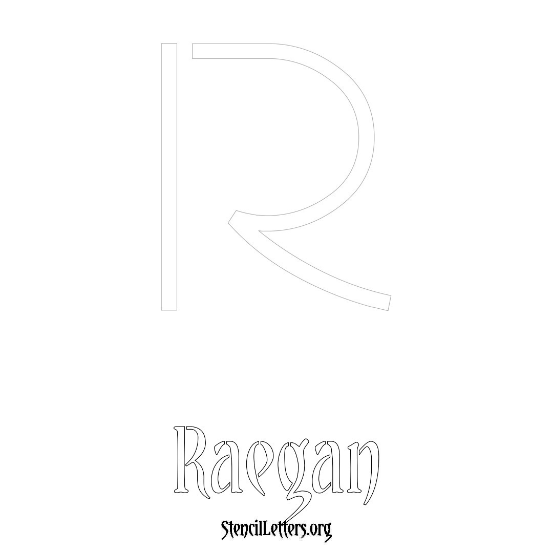 Raegan printable name initial stencil in Simple Elegant Lettering