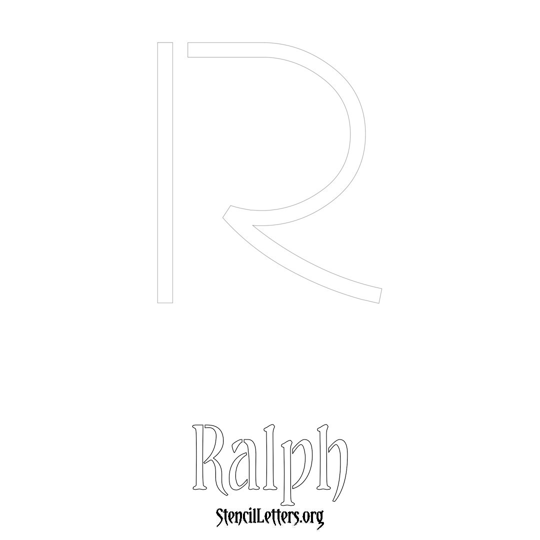 Ralph printable name initial stencil in Simple Elegant Lettering