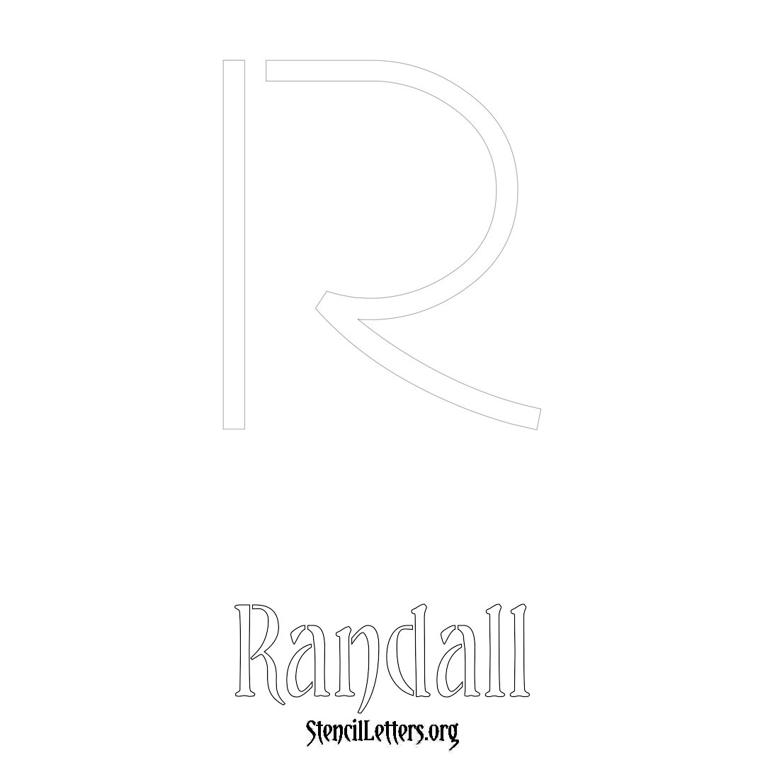 Randall printable name initial stencil in Simple Elegant Lettering