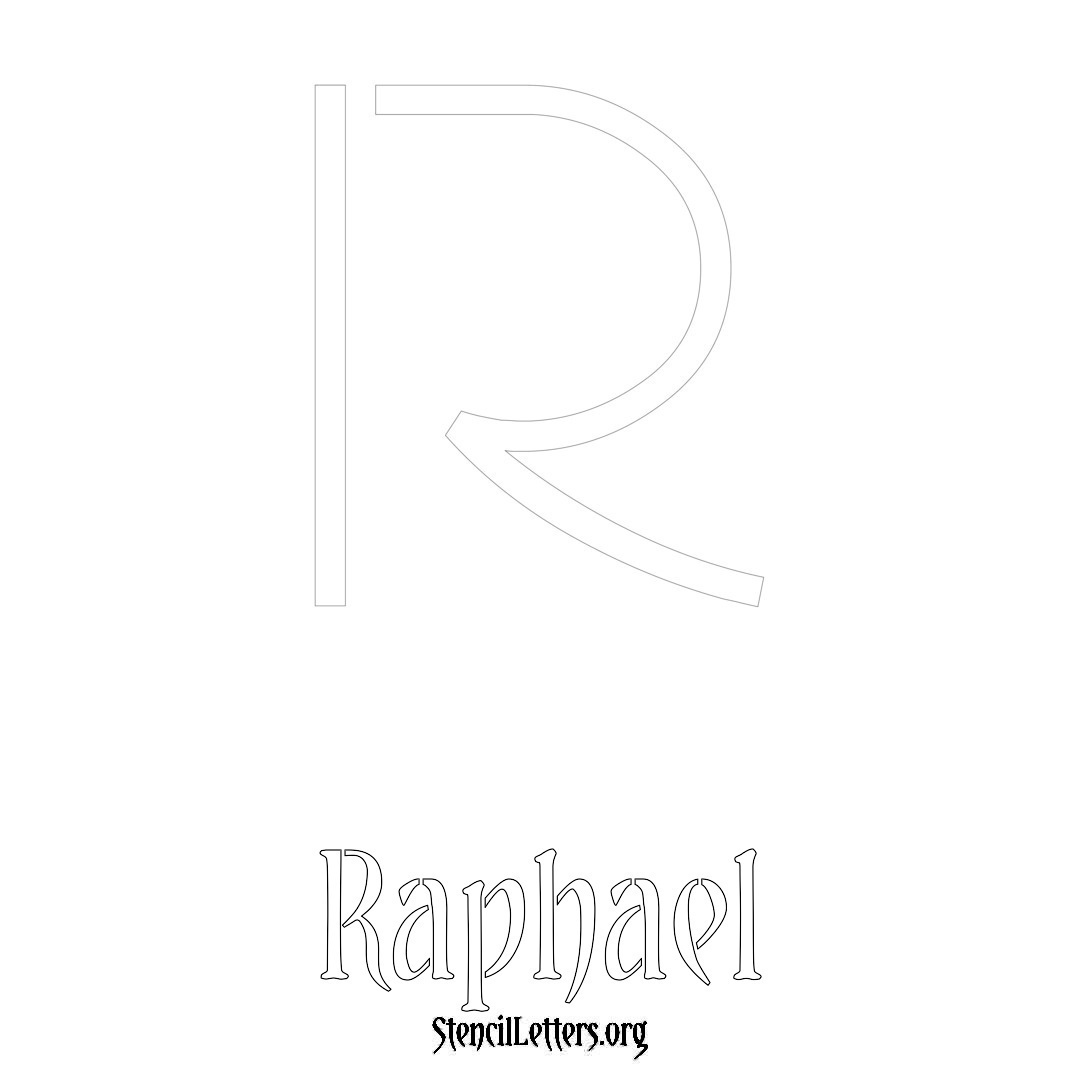 Raphael printable name initial stencil in Simple Elegant Lettering