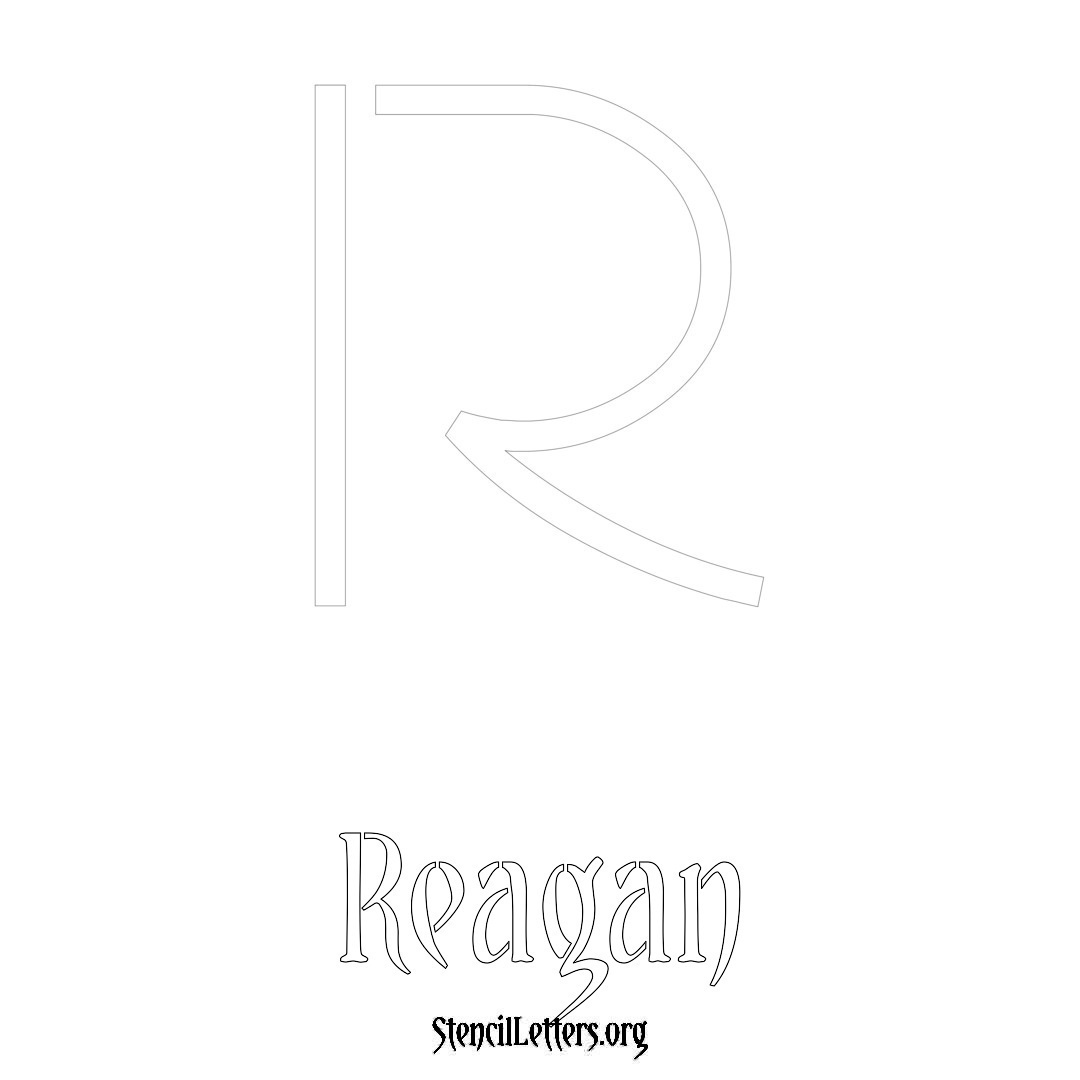 Reagan printable name initial stencil in Simple Elegant Lettering