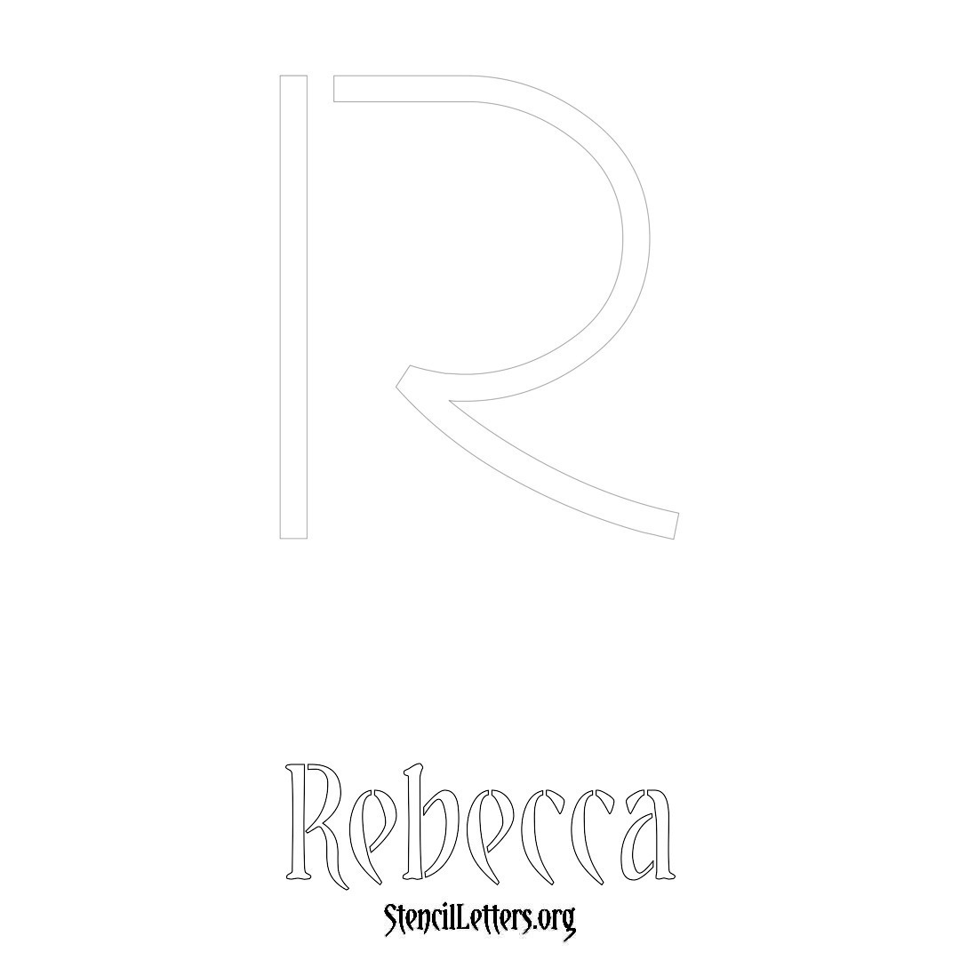 Rebecca printable name initial stencil in Simple Elegant Lettering