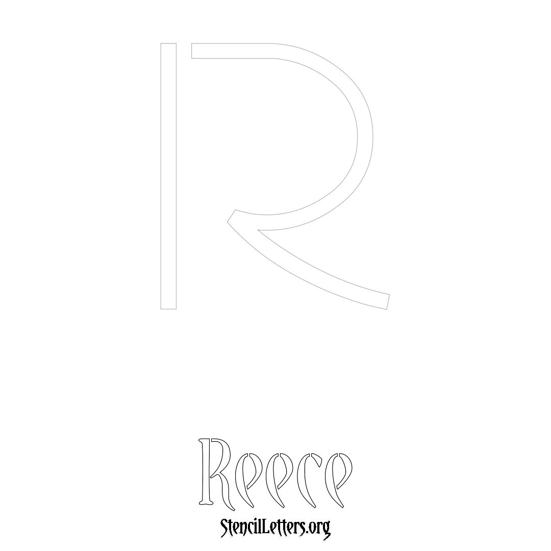 Reece printable name initial stencil in Simple Elegant Lettering