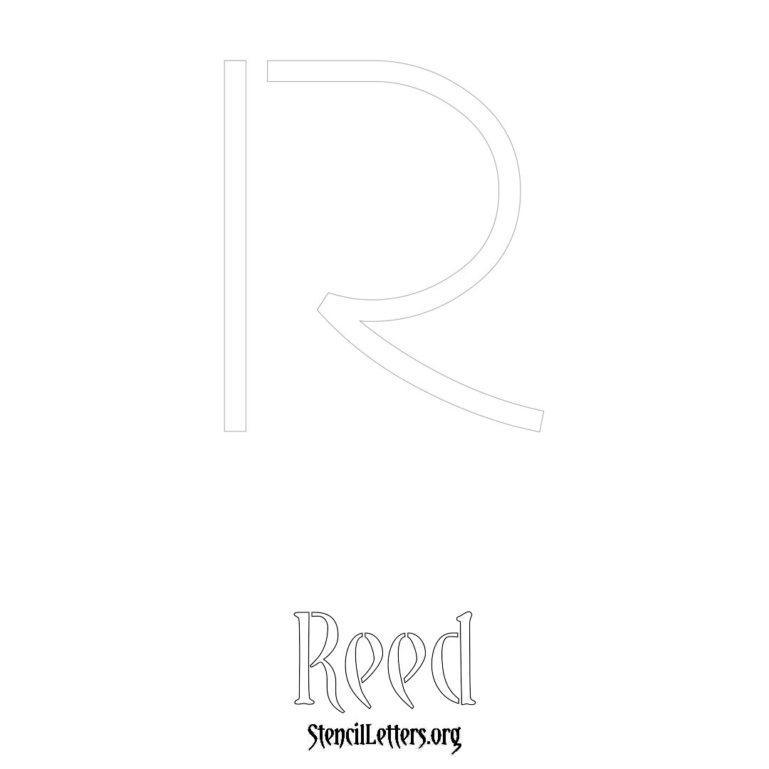 Reed printable name initial stencil in Simple Elegant Lettering