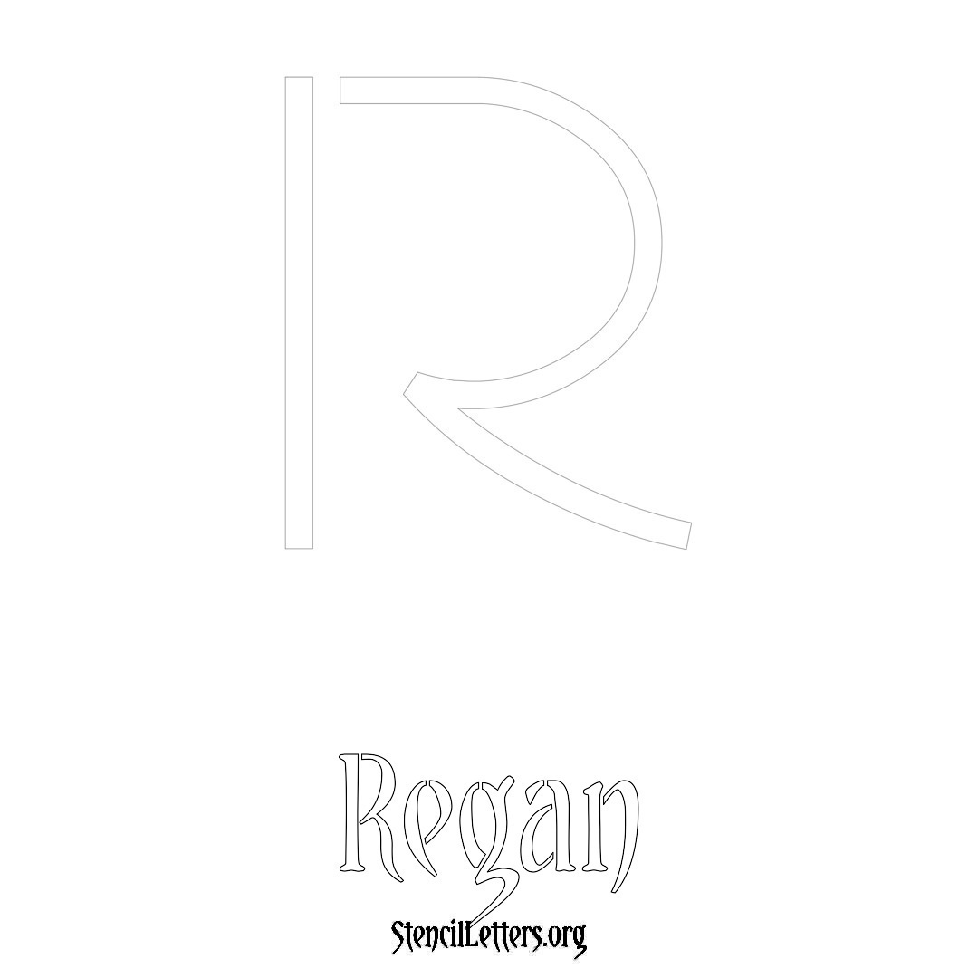 Regan printable name initial stencil in Simple Elegant Lettering