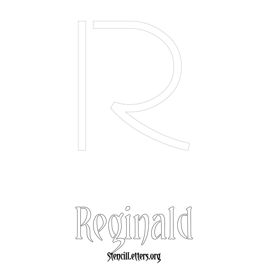 Reginald printable name initial stencil in Simple Elegant Lettering