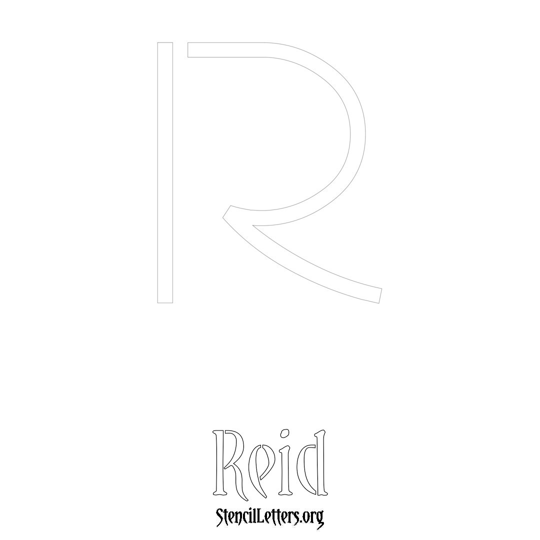 Reid printable name initial stencil in Simple Elegant Lettering