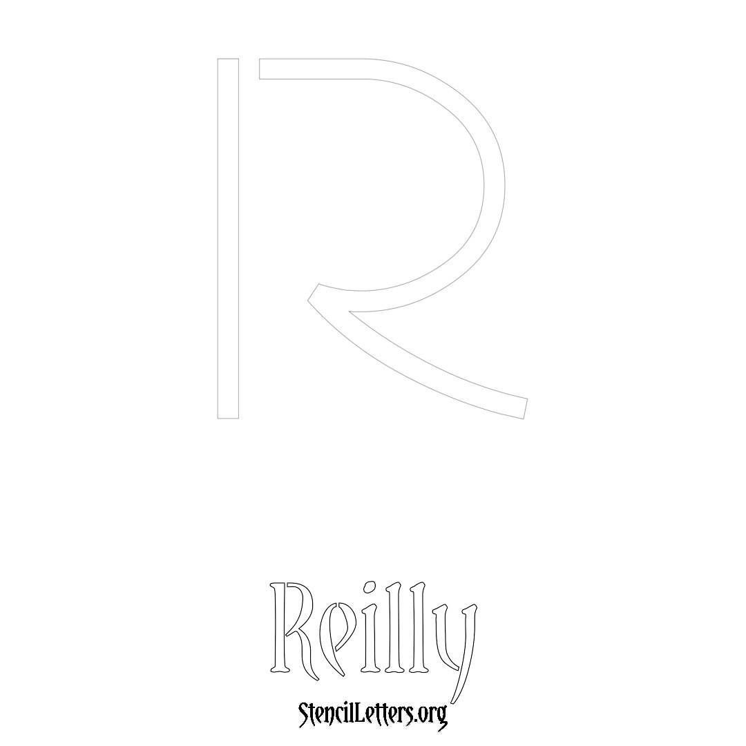 Reilly printable name initial stencil in Simple Elegant Lettering