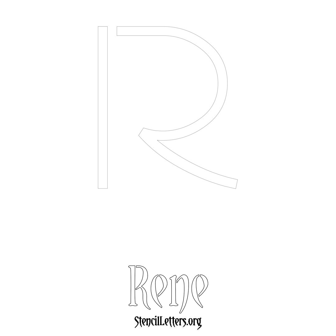 Rene printable name initial stencil in Simple Elegant Lettering