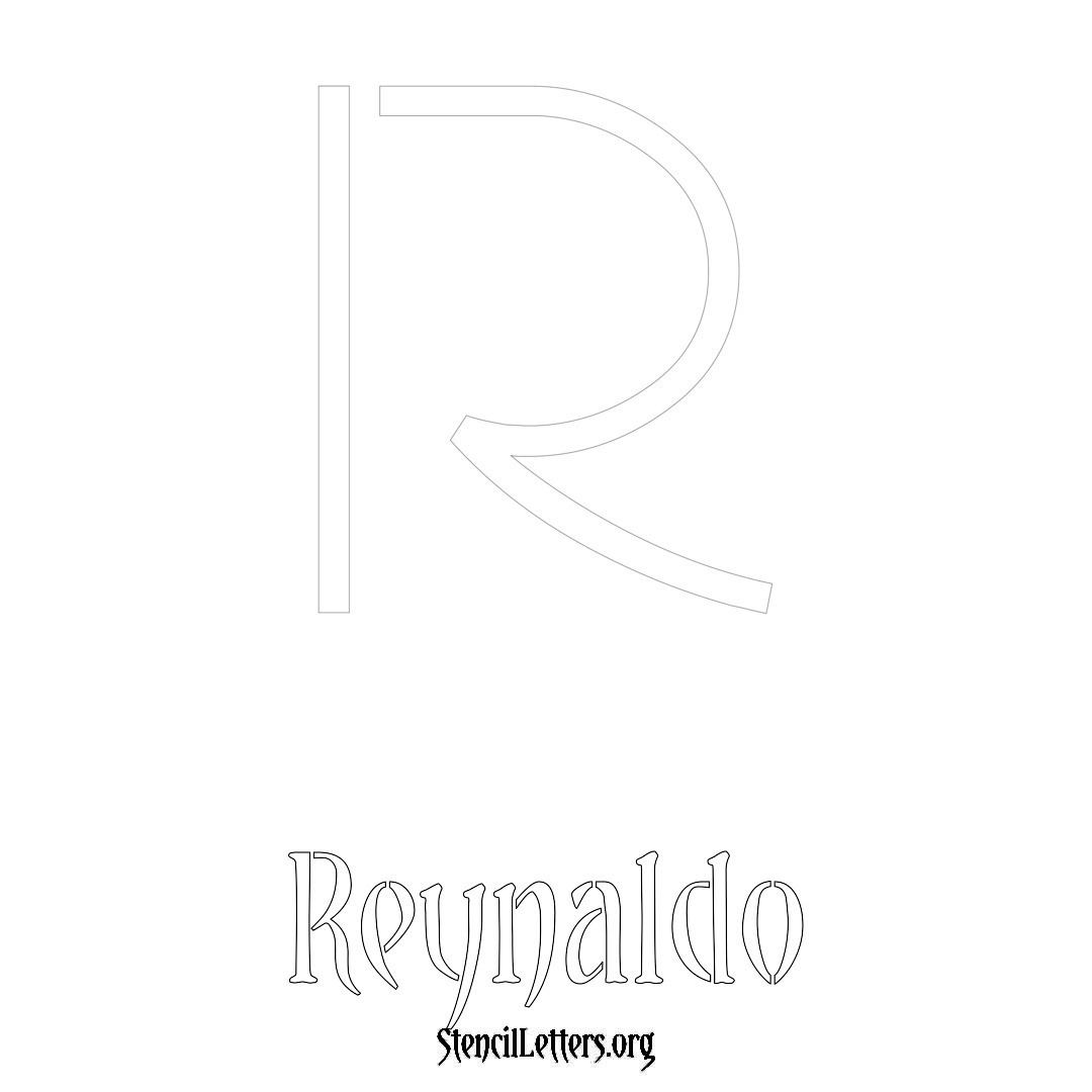 Reynaldo printable name initial stencil in Simple Elegant Lettering