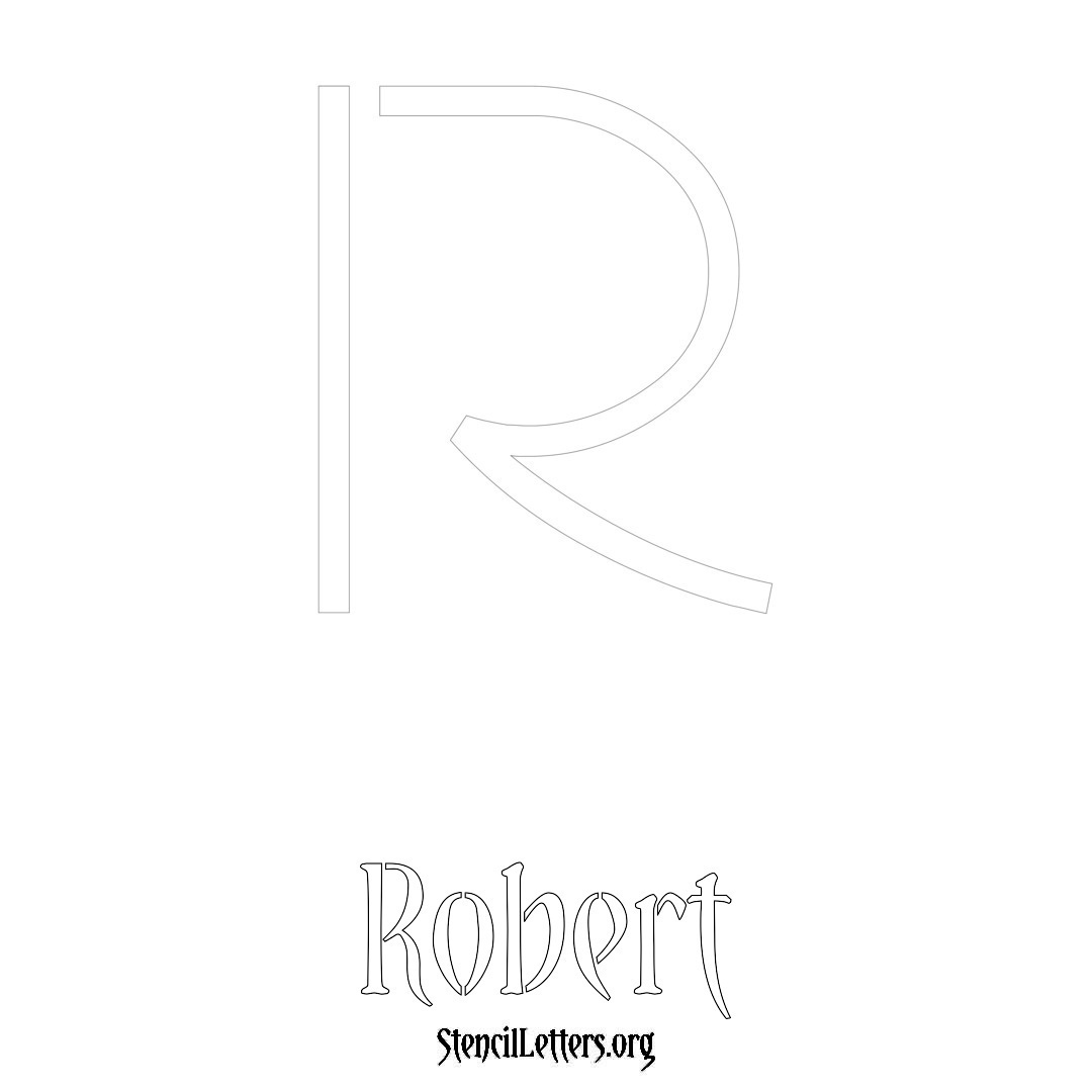 Robert printable name initial stencil in Simple Elegant Lettering