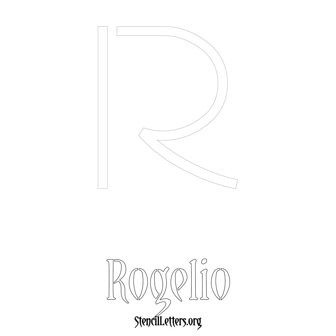 Rogelio printable name initial stencil in Simple Elegant Lettering