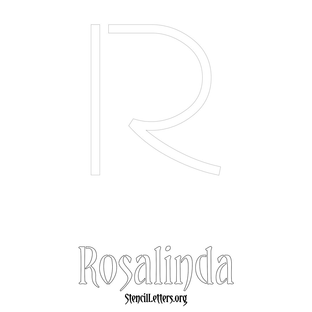 Rosalinda printable name initial stencil in Simple Elegant Lettering