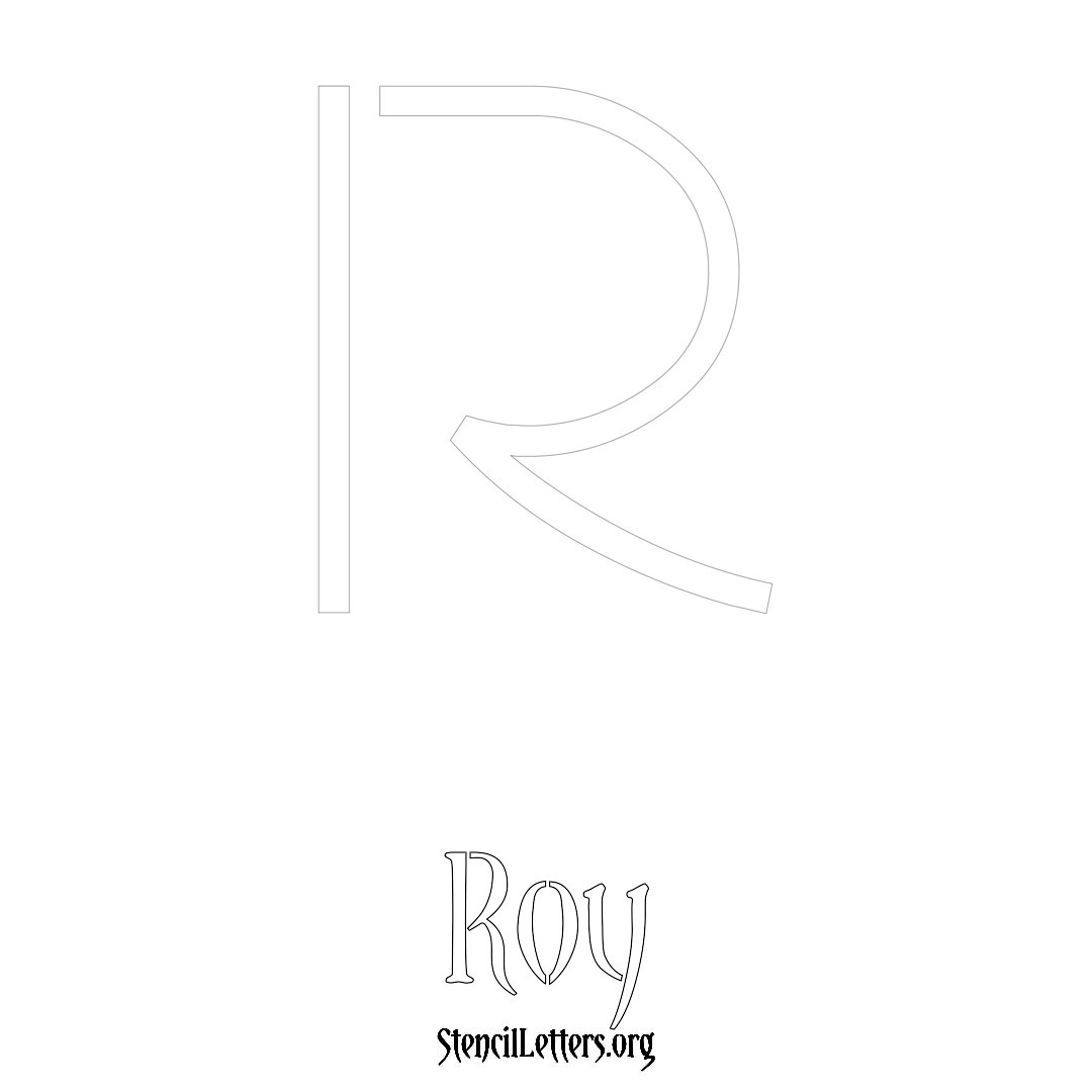 Roy printable name initial stencil in Simple Elegant Lettering