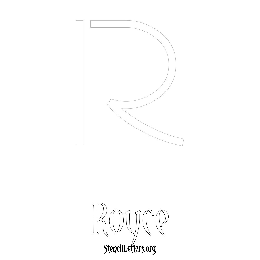 Royce printable name initial stencil in Simple Elegant Lettering