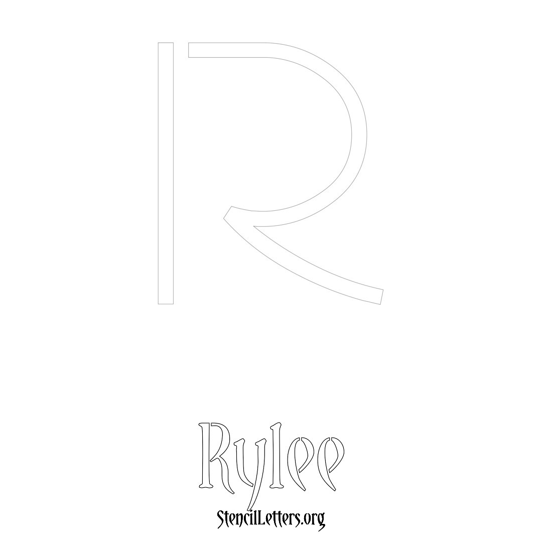 Rylee printable name initial stencil in Simple Elegant Lettering