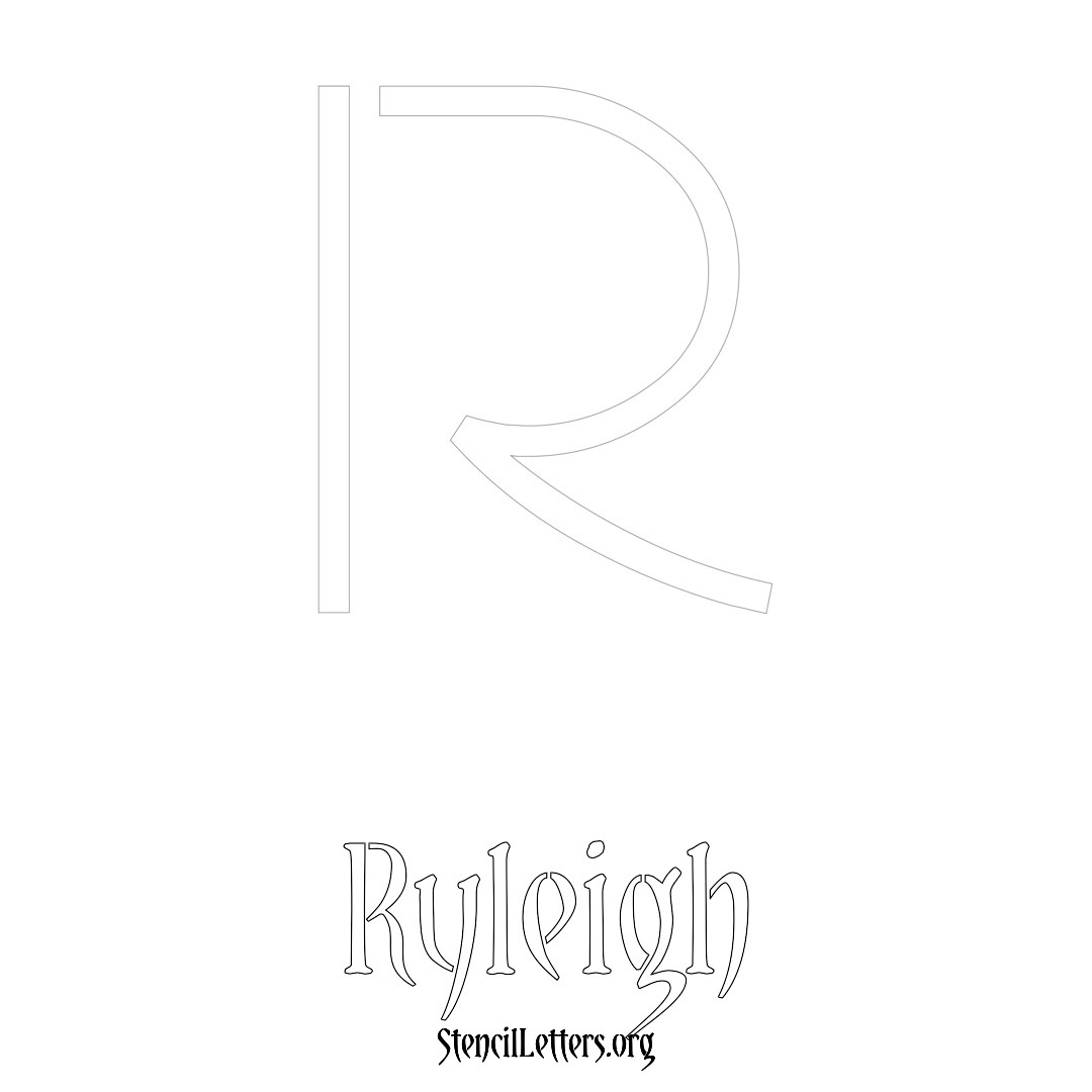 Ryleigh printable name initial stencil in Simple Elegant Lettering