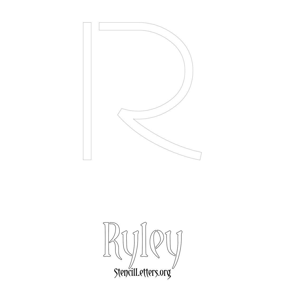 Ryley printable name initial stencil in Simple Elegant Lettering