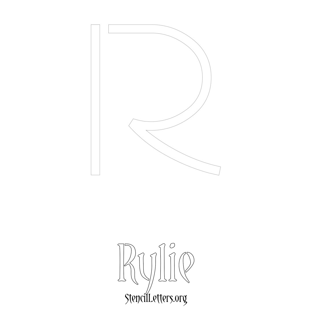 Rylie printable name initial stencil in Simple Elegant Lettering