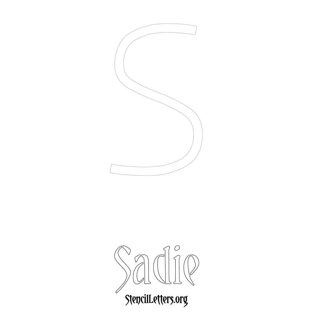 Sadie printable name initial stencil in Simple Elegant Lettering